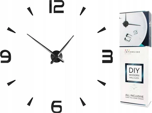 Zegar Ścienny Duży Nowoczesny Naklejany Diy
