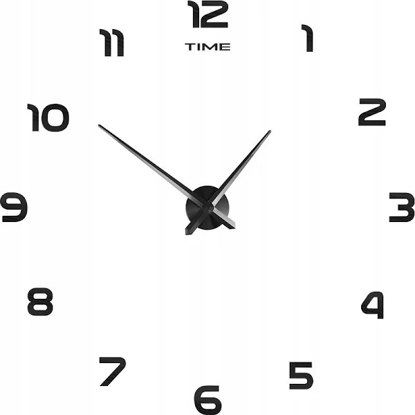 Zegar Ścienny 3D Lustrzany naklejany na ścianę XXL