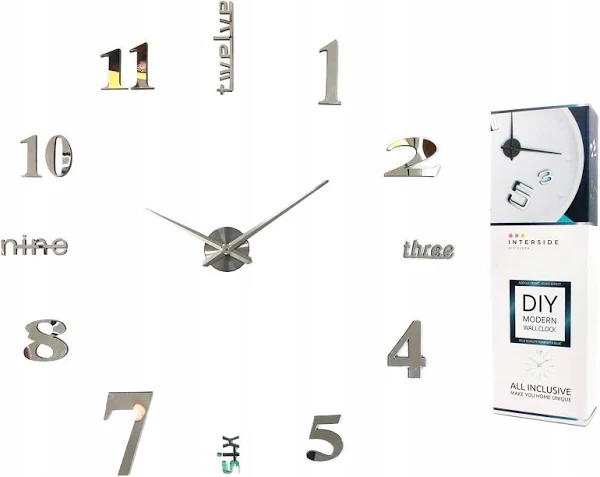 Nowoczesny Zegar Ścienny Duży Na Ścianę Naklejany