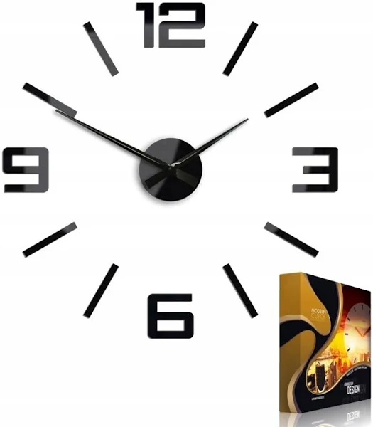 Solidny Zegar ścienny na ścianę duży 3D lustrzany mechanizm naklejany