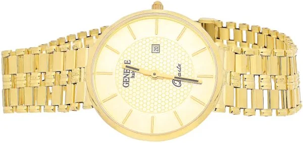 Zegarek złoty męski z okrągłą tarczą