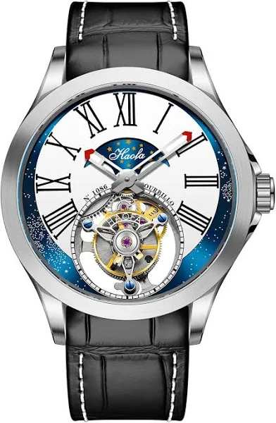 Luksusowy męski zegarek Haofa Tourbillon Mechanical z tarczą Starry Sky Dial