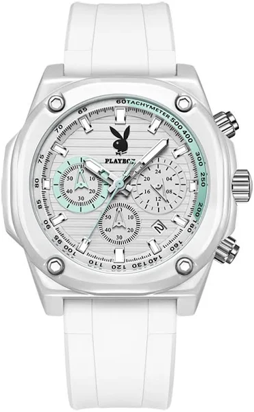 PLAYBOY Top marka oryginalny luksusowy wodoodporny zegarek dla mężczyzn pasek silikonowy kalendarz