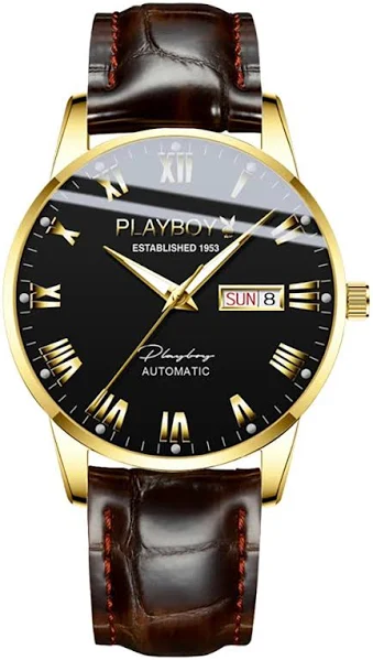 PLAYBOY oryginalny męski automatyczny zegarek mechaniczny wodoodporny zegarki wysokiej jakości dla