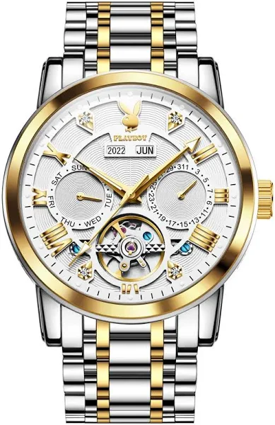 Luksusowy zegarek PLAYBOY dla mężczyzn najwyższej marki moda automatyczny mechaniczny męski zegarek