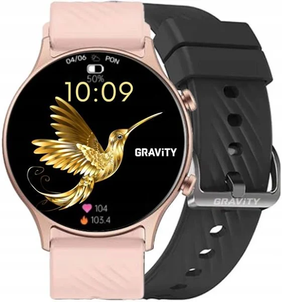 Zegarek Damski Smartwatch Gravity Rozmowy Sms Muzyka Puls Kroki Gry