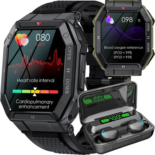 Smartwatch męski militarny zegarek sport rozmowy