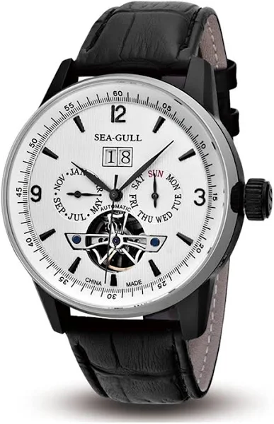 SEA-GULL Seagull automatyczny zegarek szkieletowy zegarki z miesięcznym kalendarzem tygodniowym dla mężczyzn