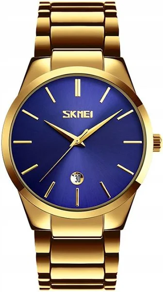 Zegarek męski Skmei bransoleta datownik srebrny złoty czarny niebieski