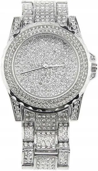 Zegarek damski Iced Out z diamentowymi zdobieniami opakowanie