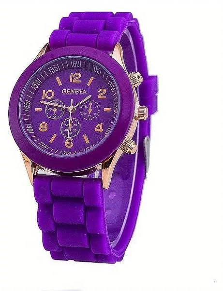 Kolorowy zegarek z okrągłą tarczą