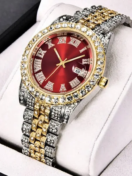 1 szt./zestaw Modny męski biznesowy zegarek kwarcowy z tarczą z cyframi rzymskimi