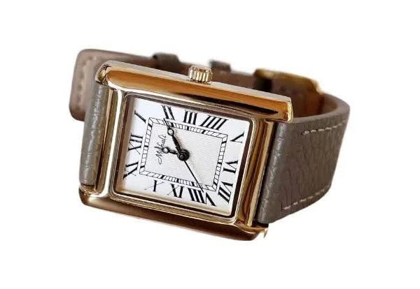 2024 nowy damski zegarek kwarcowy Vintage pozłacany z cyframi rzymskimi H Dial skórzany pasek damski