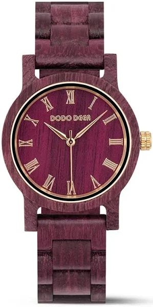DODO DEER zegarek damski z prawdziwego drewna nadgarstek na rękę kobiety kobieta z cyframi rzymskimi