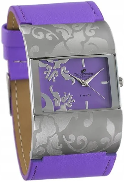 Zegarek damski na pasku szerokim odcienie fioletowego Timemaster 147/23