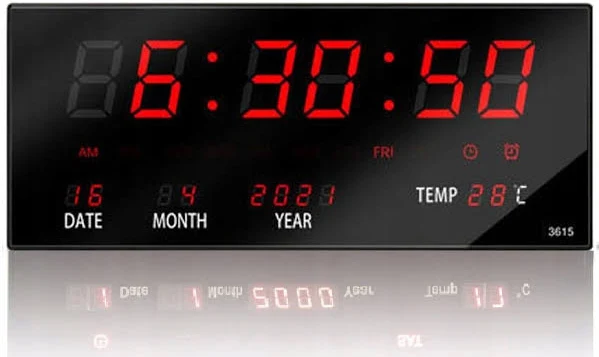 Zegar Ścienny Cyfrowy Led Ścienny Data Temperatura