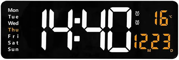 Duży cyfrowy zegar ścienny Led temperatura data