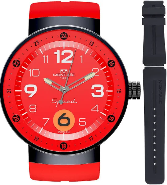 Zegarek męski Montjuic Speed Motorsports Ferrari F1 Inspired Red Maranello + pasek Montjuic MJ1.1510.B