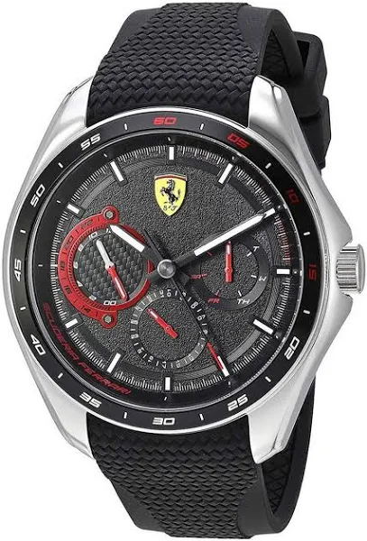 Ferrari Scuderia Speedracer Czarny Dial Silicon Band Quartz 0830683 Męski zegarek