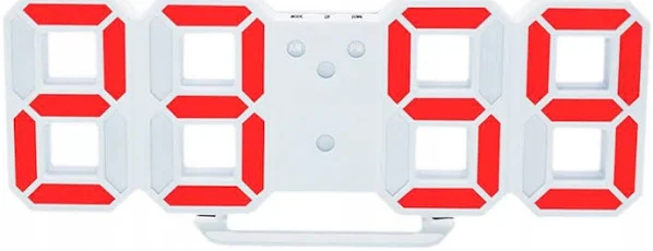 3D Cyfrowy zegar ścienny Led 24/godzinny Czerwony