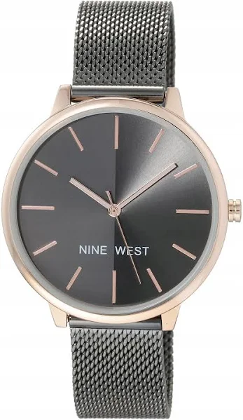 Nine West Damski zegarek na bransolecie mesh Złoty