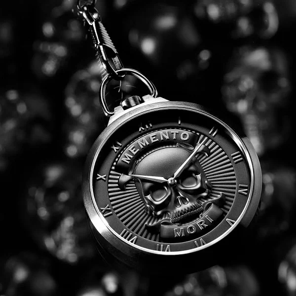 Lucleon Memento Mori Zegarek kieszonkowy z czaszką