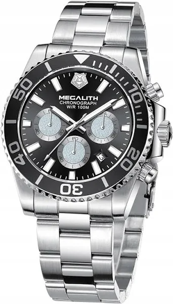 Zegarek Męski Megalith Analogowy Wodoodporny 10 Atm Świecący Datownik