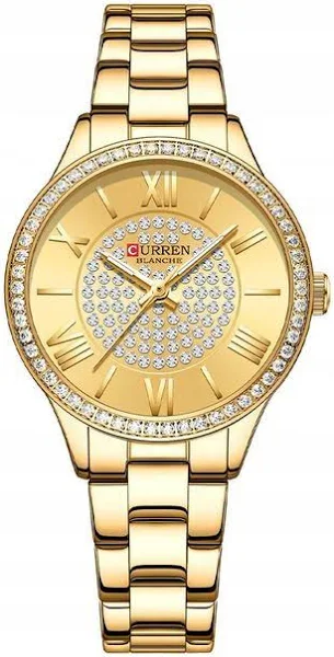 Zegarek Damski Curren + Box Złoty Cyrkonie