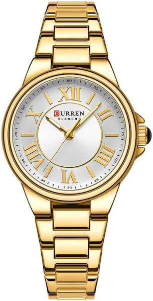 CURREN Klasyczny elegancki cienki zegarek kwarcowy dla pań Bransoletka ze stali nierdzewnej Świecące wskaźniki zegarki na rękę