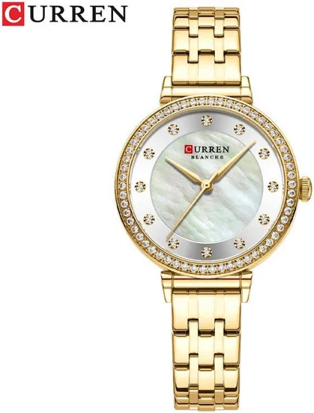 CURREN Nowe najlepsze zegarki zegarki damskie Rhineal Diamond Wodoodporny zegarek z migoczącym paskiem stalowym