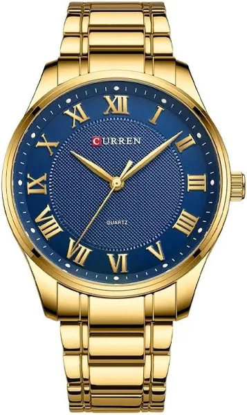 CURREN złoty męski zegarek Top marka luksusowy złoty kwarc ze stali nierdzewnej wodoodporny moda