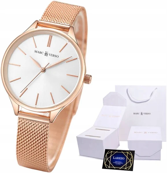 Zegarek Damski Marc Verso nowoczesny Złoty