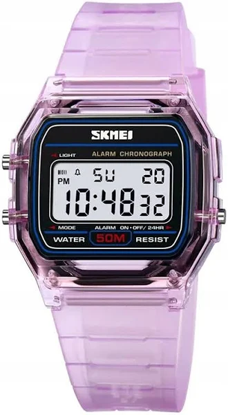 zegarek damski SKMEI elektroniczny alarm 12/24h