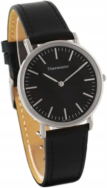 Zegarek damski czarny na pasku skórzanym klasyczny Timemaster