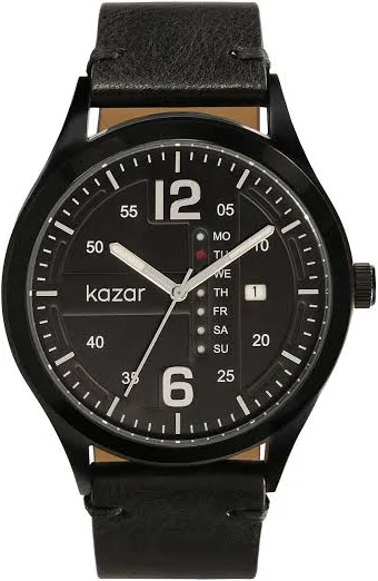 Czarny zegarek na skórzanym pasku