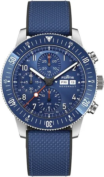 Fortis F2040013 Novonaut N-42 Cobalt Blue Hybrid Strap