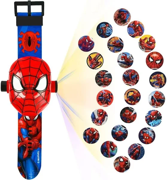 Spiderman zegarek projektor 24 figurki superbohatera Spider-Man elektroniczny zegarek dla dzieci