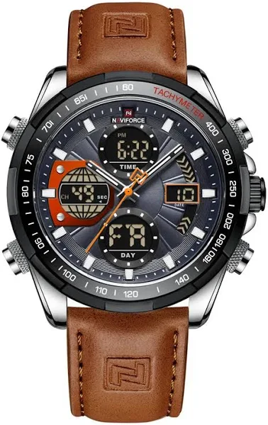 NAVIFORCE Military zegarki dla mężczyzn Luxury Sport Chronograph zegarek z alarmem wodoodporny duży