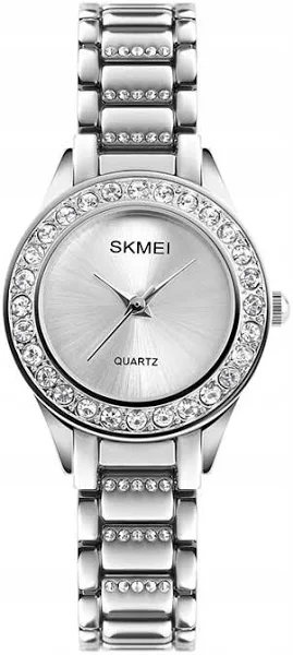Zegarek damski Skmei bransoleta srebrny cyrkonie