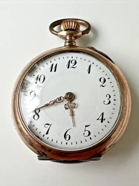 Antyczny 0,800 Srebrny Zegarek kieszonkowy Zegarek kieszonkowy