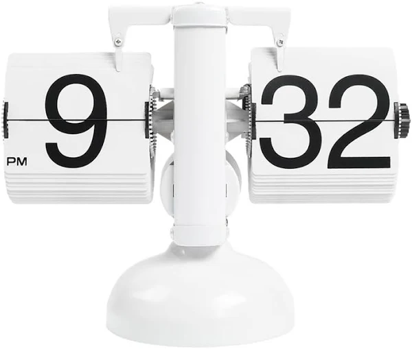 mooas zegar biurkowy z klapką retro vintage design automatyczny zegar z klapką zegar biurkowy duży numer zasilany