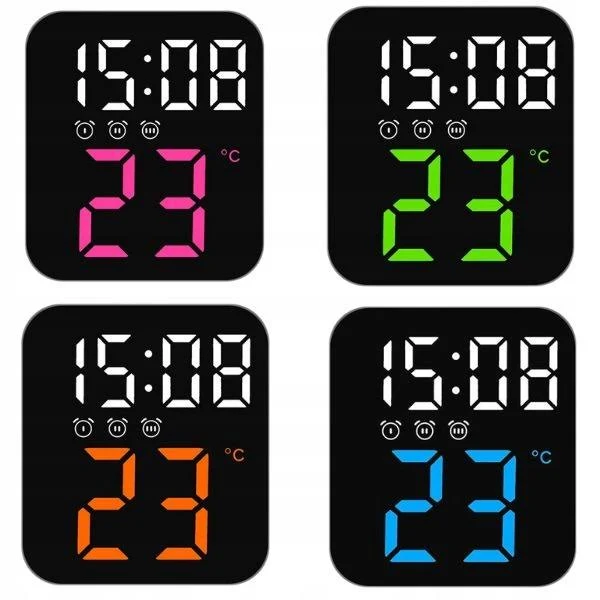 Oledowani Zegarek cyfrowy Led na biurko/ścienny Data Temperatura Budzik Funkcja Głosu