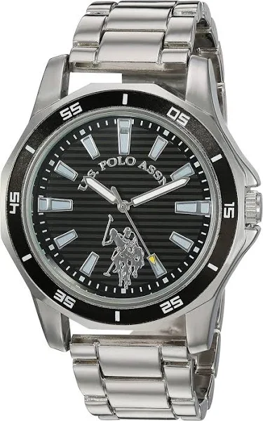USA Męski analogowy kwarcowy srebrny zegarek Polo