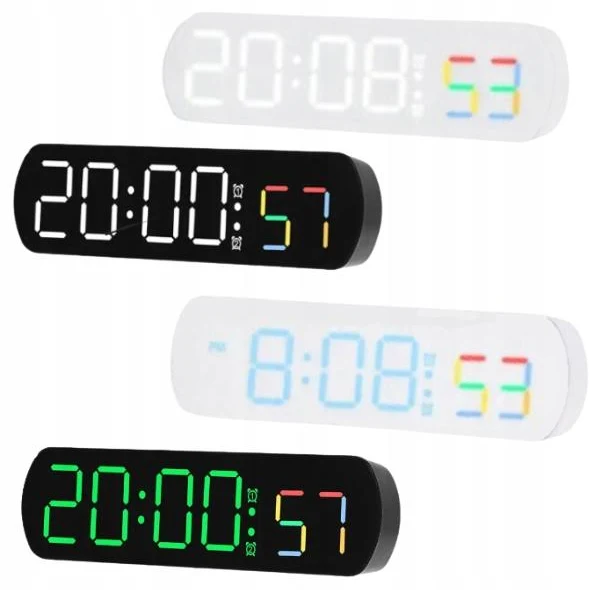 Oledowani Zegarek cyfrowy Led na biurko Data Temperatura Budzik Cztery kolory