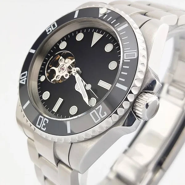 Zegarki męskie 40,7 mm Zegarek NH38 Pusta tarcza Wodoodporne szkło szafirowe ze stali nierdzewnej