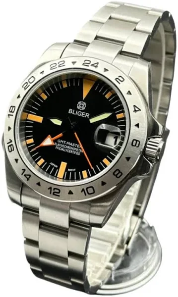 40mm funkcja GMT automatyczny zegarek męski z datą 3 o 'wyświetlanie pozycji zegara świecąca tarcza