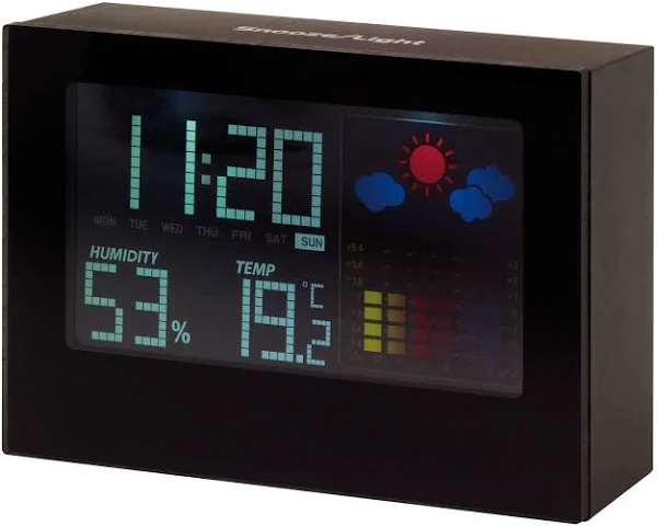 Upominkarnia Zegar na biurko z prognozą pogody, COLOUR, czarny uniwersalny