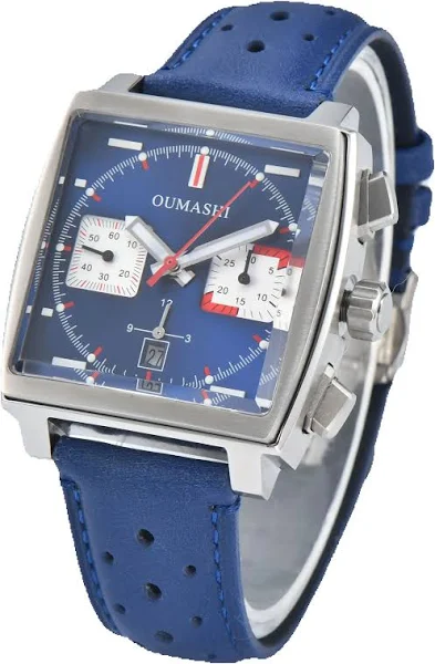 Niestandardowe logo 40mm kwadratowy zegarek ETA 7750 wielofunkcyjny mechanizm chronografu 10bar