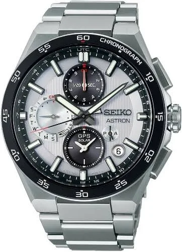 Zegarek męski Seiko Astron Dual Time Chronograph Titanium Solar GPS SSH153J1