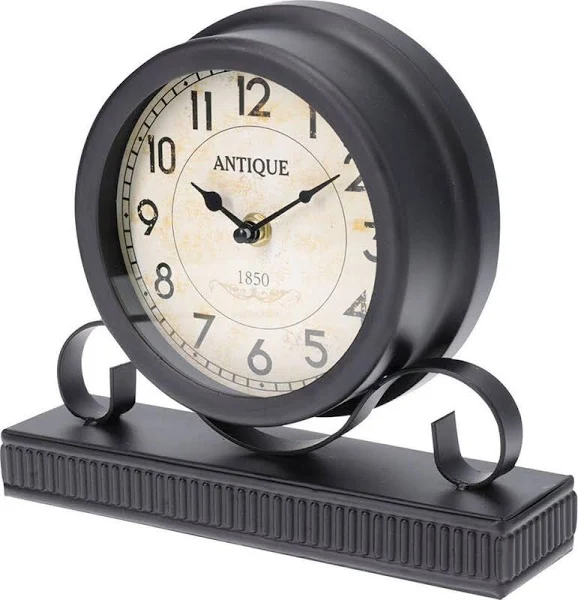 Home Styling Collection Zegar stołowy metalowy czarny